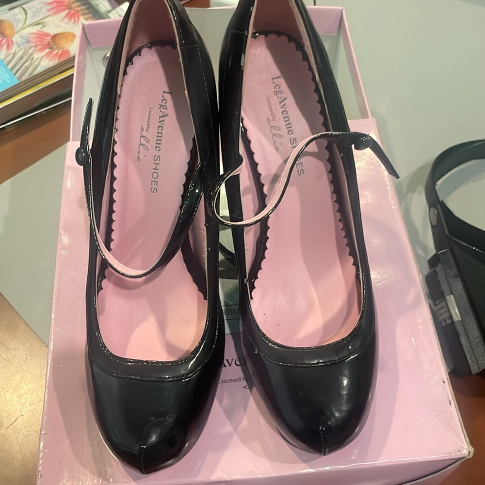 Leg Avenue Black Mary Jane Shoes